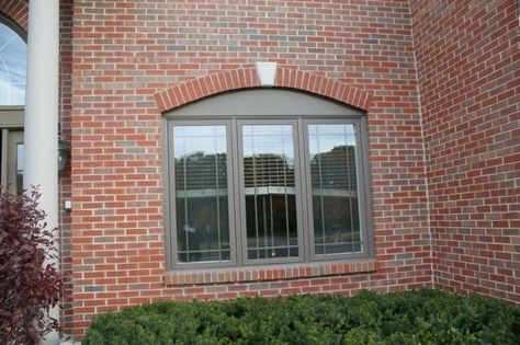 Andersen Terratone windows, brick exterior. Andersen Windows Sandtone, Anderson 100 Series Windows, Red Brick House Exterior, Exterior Siding Colors, Andersen Windows, Ranch Exterior, Siding Colors, 100 Series, Brick Exterior