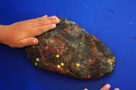 Starry Night Sky Dough Night Sky Playdough, Galaxy Play Dough, Play Dough Recipe, No Cook, Playdough Recipe, Invitation To Play, Star Gazing, Perfect Night, Starry Night Sky