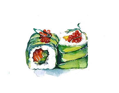 Check out new work on my @Behance portfolio: "SUSHI CUISINE" http://be.net/gallery/57009593/SUSHI-CUISINE Sushi Drawing, Vegetable Painting, Poster Food, Photoshop Watercolor, Sketch Journal, Illustration Food, Watercolor Art Lessons, Illustration Painting, Food Drawing