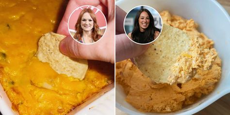 Super Bowl Food: Ree Drummond Vs. Joanna Gaines Buffalo-Chicken Dip Super Bowl Party Menu, Joanna Gaines Recipes, Celebrity Chef Recipes, Dip For Tortilla Chips, Chicken Dip Recipe, Buffalo Chicken Dip Recipe, Pioneer Woman Recipes, Chicken Dip, Chicken Dips