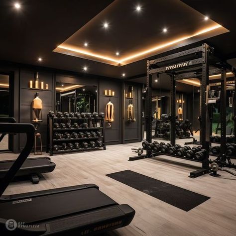 Commercial Gym Design, Garage Gym Ideas, Home Gym Inspiration, Pilates Cardio, Gym Lighting, Dream Home Gym, Home Gym Garage, Gym Room At Home, Gym Interior