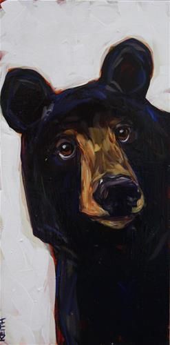 Whimsical Bear Art, Bear Paintings Acrylic, Painted Canvas Ideas, Bear Art Illustration, Bear Illustration Art, Black Bear Painting, Colorful Bear Painting, Black Bear Art, Mountain Animals