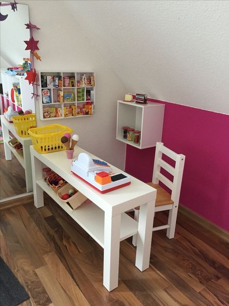 #diyproject #ikeahack Baby Zimmer Ikea, Kallax Kids Room, Counter Diy, Counter Bench, Girl Nursery Diy, Ikea Hack Storage, Ikea Hack Kids, Ikea Tv, Tv Bank