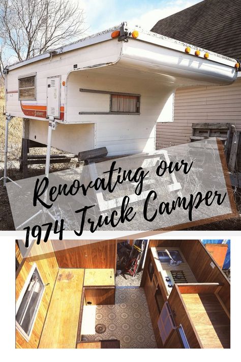 Follow along and watch our episodes as we renovate our 1974 Pop up truck camper. From left for trash in a side yard to completely gutting it to final touches. Truckbed Camper Remodel, Truck Bed Camper Renovation, Renovated Truck Camper, Pop Up Truck Camper Remodel, Truck Bed Camper Ideas, Slide In Truck Camper Remodel, Slide In Camper Remodel, Truck Bed Camper Remodel, Truck Camper Makeover