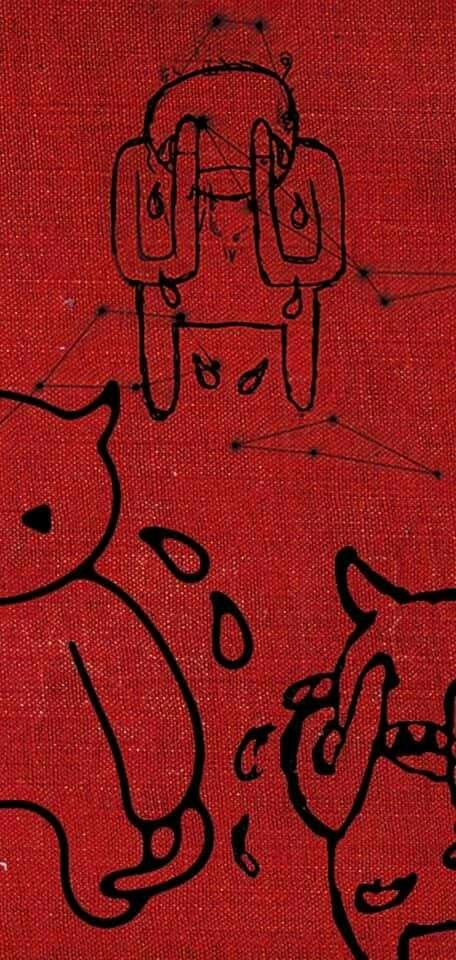 Radiohead Amnesiac, Radiohead, Drawings, Red, Black