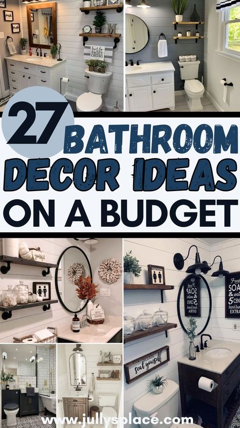 bathroom decor ideas, bathroom ideas, bath ideas, bathroom wall decor, small bathroom decor Dark Grey Bathroom Decor Ideas, Bathroom Window Sill Decor Ideas, Staging Bathroom Shelves, Walmart Bathroom Decor, Small Bathroom Inspiration Decor, Master Bathrooms Decorations Ideas, Masterbath Ideas Decor, Guest Bathroom Decor Inspiration, Staging Bathroom To Sell