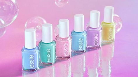 Spring 2023 Nail Polish Collection - Essie Essie Nail Polish Colors, Nail Polish Colors Summer, Essie Nail Colors, 2023 Nail, Spring Nail Polish, Pastel Nail Polish, 2023 Pink, Spring Nail Colors, Pink Nail Polish