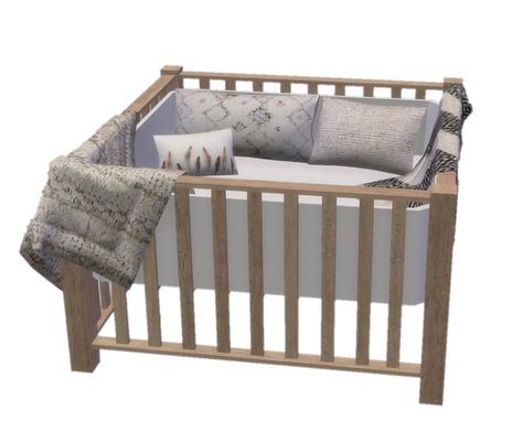 Playpen Boho Style | Nordica-sims on Patreon Sims4 Furniture, Sims 4 Beds, Lotes The Sims 4, Furniture Cc, Sims 4 Patreon, Sims Baby, Die Sims 4, Mod Furniture, Sims 4 Bedroom