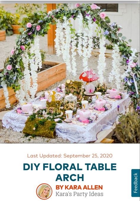 DIY floral table arch with supplied needed and link to buy them Diy Table Arch Stand, Diy Table Arch, Table Arch Decor, Craft Table Display, Table Arch, Wedding Projects, Party Planning Ideas, Craft Display, Floral Table