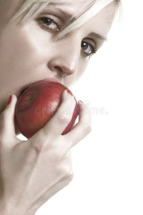 Biting Apple Reference, Person Biting Apple Reference, Person Eating Apple Reference, Person Eating Apple, Eating Apple Reference, Holding Apple Reference, Woman Eating Apple, Marvel Mask, Apple Tattoo