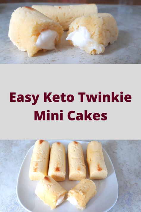 This recipe is designed ot teach everyone how to make easy keto Twinkie mini cakes using coconut flour. These are keto friendly, nut free, sugar free and gluten free Gluten Free Twinkies Recipe, Nut Free Keto Desserts, Twinkies Recipe, Twinkie Cake, Gluten Free Baking Mix, Low Carb Grain, Snack Treat, Keto Sweets, Whole30 Recipes