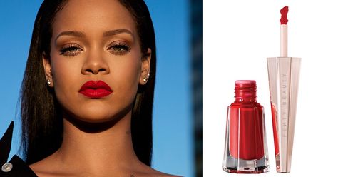 We Tried Fenty Beauty's Universal Red Lipstick on 7 Different Women Fenty Lipstick, Fenty Red Lip Paint, Fenty Red Lipstick, Fenty Beauty Red Lipstick, Rihanna Red Lip, Black Woman Red Lipstick, Rihanna Nails, Rihanna Red Lipstick, Rihanna Red Lipstick Makeup