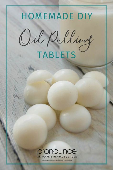 DIY Oil Pulling Tablets • pronounceskincare.com Homemade Mouthwash, Heal Cavities, Coconut Oil Pulling, Oil Pulling, Diy Oils, Homemade Diy, Oral Health Care, Natural Diy, Diy Beauty Hacks