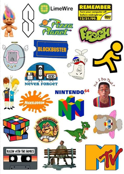 90s Aesthetic Sticker Set 90s Party 90s Stickers 90s - Etsy Asthetic Picture Vintage 90s, Asthetic Picture Vintage, 90s Stickers, 90s Party Ideas, 90s Decor, 90s Theme Party, Childhood Memories 90s, Asthetic Picture, Theme Tattoo