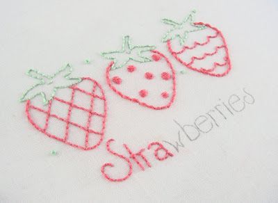 big B: Strawberries! Strawberry Shortcake Embroidery Designs, Strawberry Embroidery Pattern, Strawberries Embroidery, Shadow Embroidery, Strawberry Sweets, Strawberry Embroidery, Embroidery Boutique, Embroidery Leaf, Embroidery Hearts