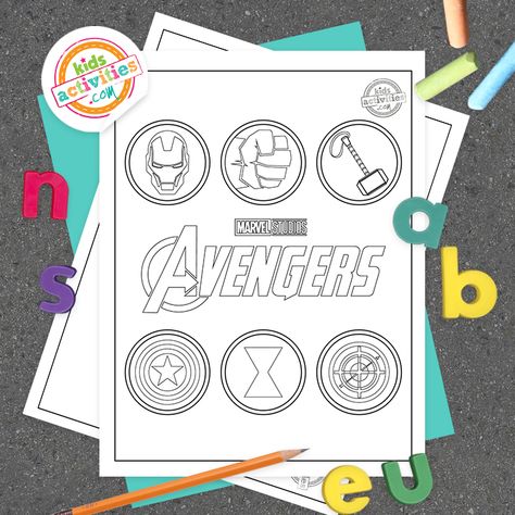 Free Printable Avengers Coloring Pages - Best Coloring Pages For Kids | Kids Activities Blog Captain America Black Widow, Avengers Coloring Pages, Best Coloring Pages, Avengers Coloring, Purple Crayon, Spiderman Drawing, Avengers Logo, Avengers Characters, Avengers Party