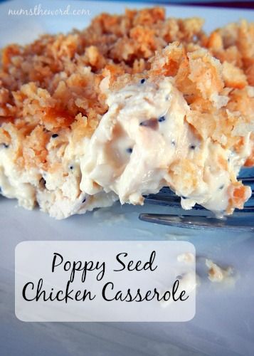 Num's the Word - This comfort food has 6 ingredients and takes 30 minutes to create! Use a Rotisserie chicken or leftover Turkey! Easy and perfect for a busy weeknight meal! Glorified Chicken Casserole, Rotisserie Chicken Casserole Healthy, Chicken Poppyseed, Poppyseed Chicken Casserole, Poppyseed Chicken, Poppy Seed Chicken Casserole, Turkey Easy, Poppy Seed Chicken, Turkey Casserole