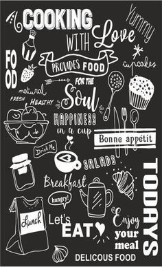 Chalkboard Art Kitchen, Kitchen Blackboard, Papan Tulis Kapur, Blackboard Art, Kitchen Chalkboard, Chalk Wall, Cafe Wall Art, Chalkboard Poster, Chalkboard Lettering