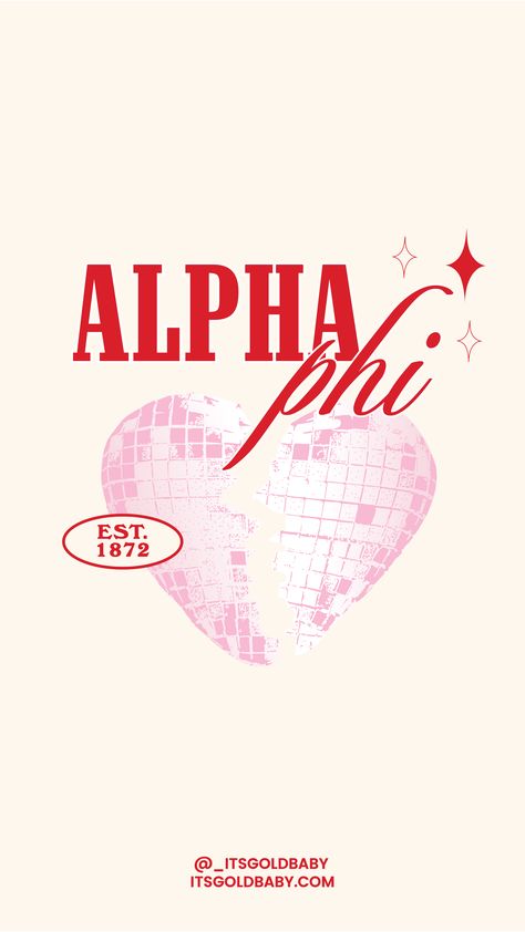 Alpha Phi Wallpaper, Chi Omega Shirts Design, Disco Bid Day, Alpha Phi Bid Day, Disco Heart, Sorority Tshirt Designs, Alpha Phi Shirts, Sorority Art, Delta Zeta Sorority