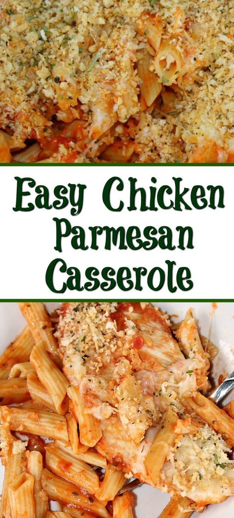 Easy Chicken Parmesan Casserole, Chicken Parmesan Casserole Recipe, Hamburger Salad, Kids Friendly Dinners, Baked Chicken Parm, Pasta Casseroles, Easy Suppers, Chicken Parmesan Recipe Easy, Parmesan Casserole