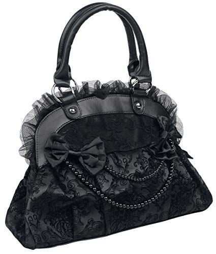 Lost Queen Reinvention Victorian Gothic Handbag Flocked Skulls with Bows and Lace Bag Purse Gothic Handbag, Goth Purse, Gothic Purse, Skull Handbags, Gothic Bag, Bow Purse, Black Bows, Lace Bag, Gothic Rock