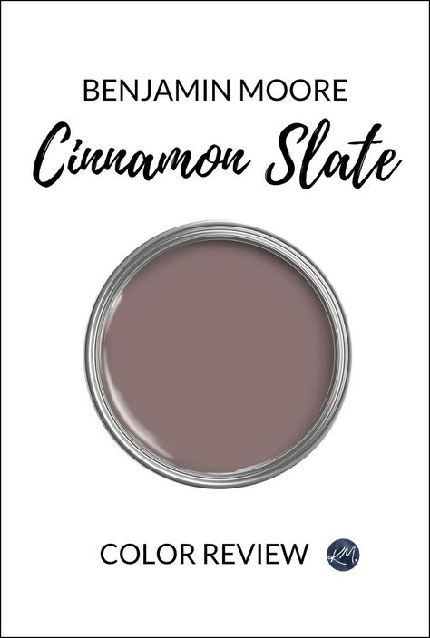 Benjamin Moore Cinnamon Slate: Color Review (2025 Color of the Year) Benjamin Moore Cinnamon, Cinnamon Slate, Concrete Cabin, Chocolate Bedroom, Benjamin Moore Bathroom, Kylie M Interiors, Craftsman Remodel, Paint Color Combos, Slate Color