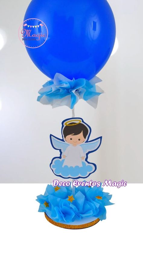 Deco Eventos Magic | 🕊Centro de mesa para Bautizo🕊Centerpiece for Christening✨Aprende hacer un arreglo fácil con globo🕊Learn to make an easy balloon... | Instagram Christening, Balloons, Instagram