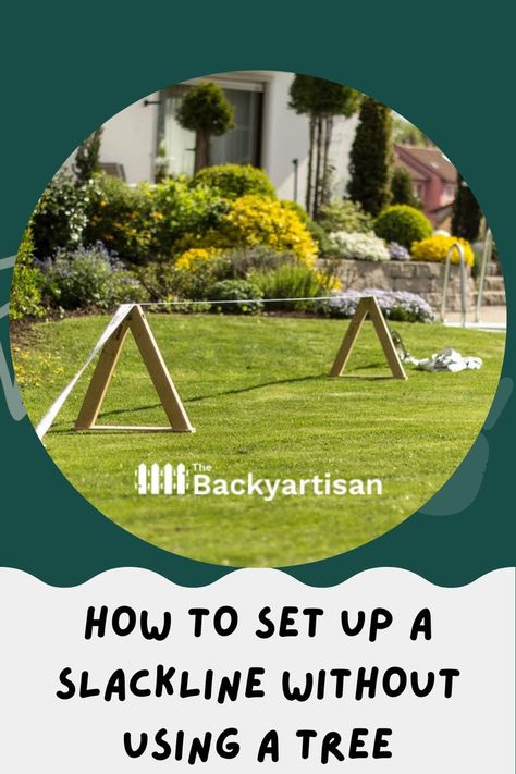 Slackline Without Trees, How To Set Up, Small Garden, Backyard Garden, A Tree, Trees, Yard, Canning, Toys