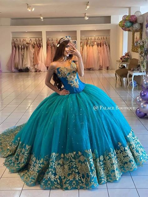 Teal 15 Dresses, Arabian Nights Sweet 16 Dress, Aladdin Themed Sweet 16, Arabian Quinceanera Theme, Peacock Quinceanera Dresses, Quinceanera Dresses Teal Turquoise, Aladdin Wedding Dress, Arabian Nights Quince, Jazmine Quinceanera Theme