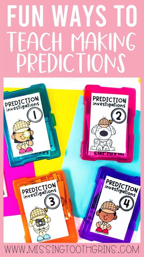 Make teaching making predictions easy by following these teaching tips and activity ideas! Learn how to teach making predictions with lesson plans, anchor charts, mentor texts, activities, graphic organizers, and center ideas. Plus, get FREE printable worksheets to use for kindergarten, first grade, and second grade literacy. Use these ideas to help your students master this important reading skill. Learn more here! Making Predictions Anchor Chart, Making Predictions Activities, Prediction Anchor Chart, Predicting Activities, Missing Tooth, Making Predictions, Types Of Reading, Partner Reading, Reading Unit