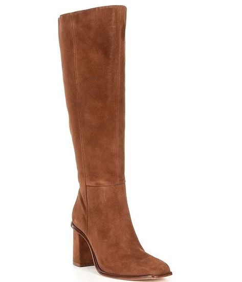 Antonio Melani Valerie Suede Tall Shaft Dress Boots | Dillard's Suede Boots Outfit, Trendy Womens Shoes, Ankle Boots Dress, Dress Boots, Leather Socks, Antonio Melani, Dillard's, Tall Boots, Suede Boots