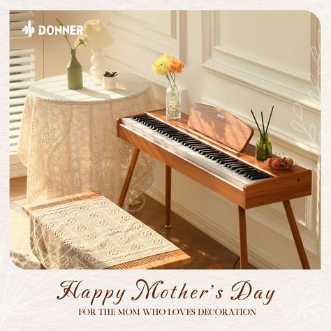 #MothersDay is a time to reach out to mom to show her a little extra comfort, love, and recognition. With the beautiful wood finish color, environmentally friendly, and odorless process, the DDP80 is just like a tasteful view in your home! It's up to $30 off with this code "DDP80NOW" on amazon from April 29th to May 6th. Don't miss out on the great price! #donnermusic #donnerpiano #digitalpiano #pianostyle Donner Ddp-80, Piano For Beginners, Sheet Music Stand, Music Stand, Pedal Power, Electric Piano, Digital Piano, Wood Color, Power Adapter