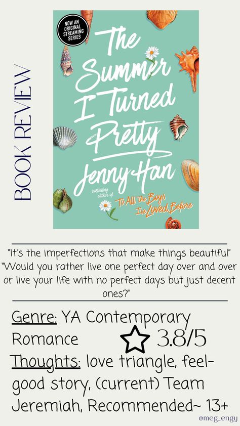 #tsitp #thesummeriturnedpretty #teamjeramiah #teamconnie #books #bookseries #booklovers #booklist #jennyhan #favorite Tsitp Book, Feel Good Stories, Would You Rather, Contemporary Romances, Live Your Life, Book 1, Book Review, Feel Good, Romance