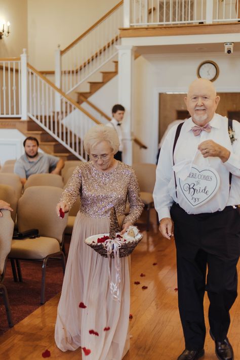 Grandma Flower Girl, Wedding Grandparents, Whimsical Wedding Ring, Grandparents Wedding, Flower Girl And Ring Bearer, Flower Girl Ring Bearer, Girl Ring Bearer, Girl Ring, Family Wedding Photos