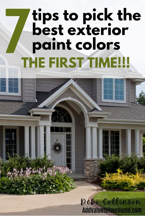 When people walk by your house, do they do a head turn because your house is stunning? Or do they just walk on by and not notice.

Choosing the right paint colors for your house the first time around is easy when you know how AND why you're choosing certain paint colors.

Take the guess work out of choosing paint colors. Read 7 tips to pick the best exterior paint colors the first time!

#exteriorpaintcolorsforhouse Best Exterior Paint Colors, Outdoor Paint Colors, North Facing House, Best Exterior Paint, Choosing Paint, Exterior Paint Color, Exterior Paint Colors For House, Outdoor Paint, Exterior Paint Colors