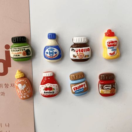 This is a set of 7 cute cartoon food designs on the refrigerator magnets, which can be used as decorative magnets. Suitable for offices, kitchens, whiteboards, storage cabinets and even dishwashers, etc., adding personalized charm to the space, making it a great choice for home decoration and Valentine's Day gifts. Material: Resin Product Code: Refrigerator sticker Size: as shown Brand: NSXXKJ Style: Personality food play Cute Refrigerator Magnets, Diy Fridge Magnets Creative, Polymer Clay Refrigerator Magnets, Mini Fridge Magnets, Clay Magnets Food, Food Fridge Magnets, Food Clay Magnets, Sticker Making Ideas, Clay Food Magnets