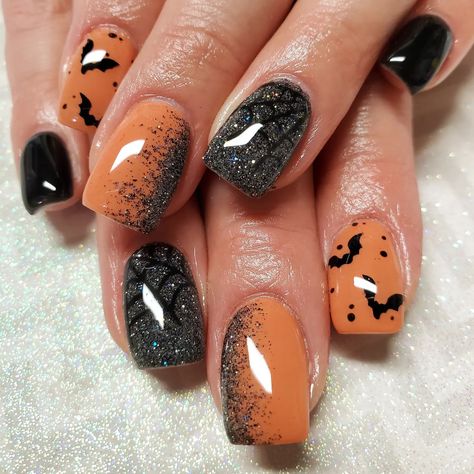 Fantabulous Nails Carey Nails, New Nail Colors, Shellac Nail Art, Fall Gel Nails, French Manicure Nails, Fall Nail Art Designs, Pretty Halloween, October Nails, Cute Nail Art Designs