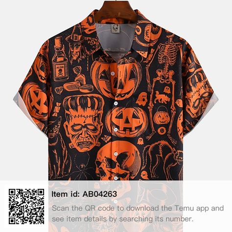 Vintage Bowling Shirts, Oversized Fashion, Mens Printed Shirts, Halloween Graphic, Button Down Shirt Mens, Oversize Fashion, Bowling Shirts, Stylish Home Decor, Halloween Prints