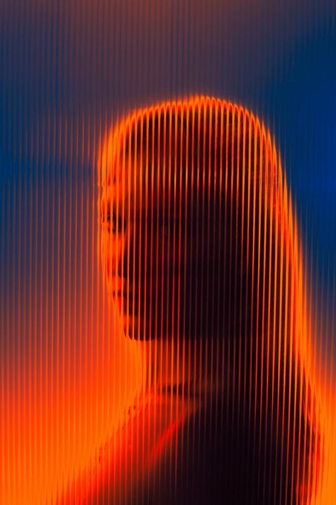 Los Angeles | Columbus Editorial, Music, Commercial Photographer Orange In Film, Color Light Portrait, Light Beam Photography, Retro Futurism Photoshoot, Color Grade Photography, Orange Lighting Photography, Orange Editorial, Abstract Editorial, Rgb Photography