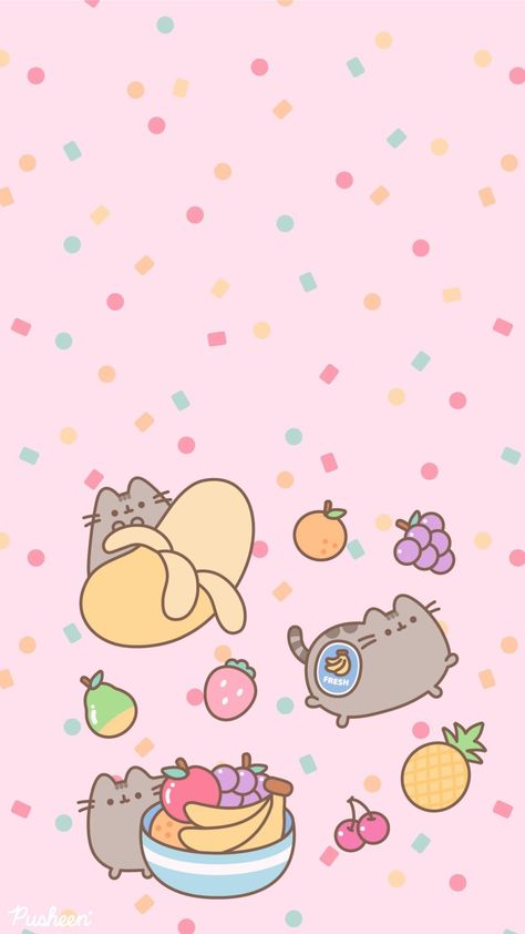 Pusheen Wallpaper, Pink Pusheen, Tartan Wallpaper, Pusheen Cute, Food Drawings, Cute Easy Doodles, Pusheen Cat, Cute Food Drawings, Iphone Wallpaper Pattern