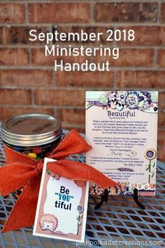 September 2018 Ministering Handout - Pink Polka Dot Creations Ministering Lds, Ministering Printables, Ministering Handouts, Visiting Teaching Gifts, Lds Ministering, Ministering Ideas, Relief Society Visiting Teaching, Visiting Teaching Message, Visiting Teaching Handouts