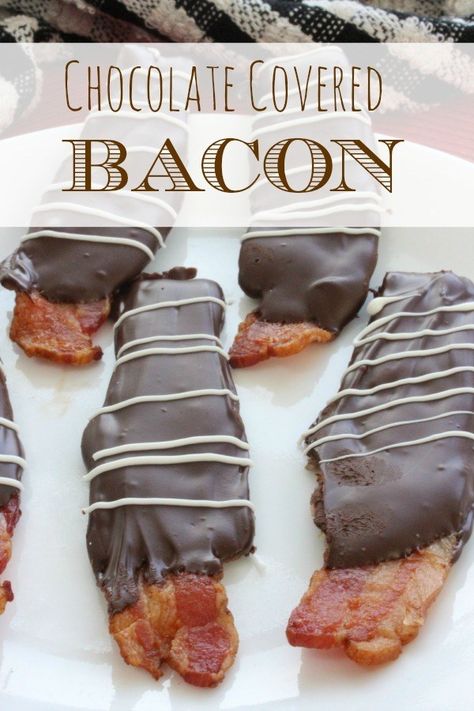 Everybody loves chocolate and bacon so why not put them together? This Chocolate Covered Bacon is sure to wow your friends at your next get-together! Chocolate Covered Bacon, Oreo Dessert, S'mores, Bacon Recipes, Mini Desserts, Candy Recipes, Healthy Dessert, Appetizer Snacks, Chocolate Covered