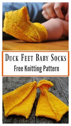 Duck Feet Baby Socks Free Knitting Pattern #Freepattern #Knitting #Ducks Baby Socks Free Knitting Pattern, Socks Free Knitting Pattern, Knit Duck, Duck Feet, Mode Crochet, Vogue Knitting, 자수 디자인, Yarn Projects, Knitting For Kids