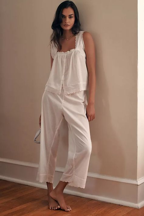 Women's Pajamas & Sleepwear | Anthropologie Classy Loungewear, Women Nightwear Dresses, Pijamas Women, Nightwear Dress, Summer Holiday Outfits, Lace Trim Tank Top, Pajama Fashion, Grunge Fairycore, Women Y2k