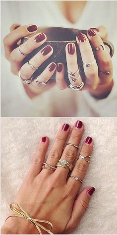 I've never worn a lot of rings, but these ideas are so pretty, I just might change my mind. . Wear Multiple Rings, Lots Of Rings, Multiple Rings, Top Hats, Midi Rings, Real Girls, Fashion Plates, Manicure E Pedicure, Mode Inspiration