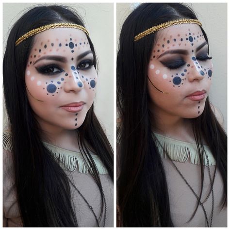 Maquillaje tipo azteca Dia De Muertos, Maquillaje De Ojos, Face Paint, Carnival Face Paint, Vikings, Halloween Face, Face Makeup, Halloween Face Makeup, Eye Makeup