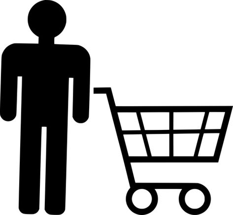 Icon, Shopping, People, Consumer Public Domain Images, Free Illustrations, Free Pictures, Shopping Cart, Free Images, Human Silhouette, Stock Images Free, Peace Gesture, Vector Free