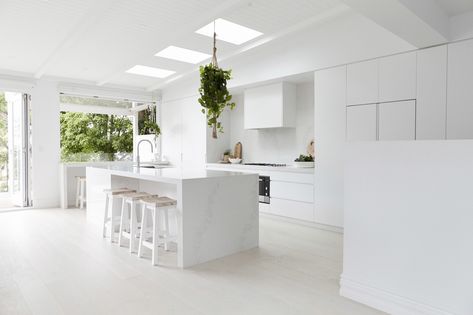 HOUSE 6 - GET THE LOOK — THREE BIRDS RENOVATIONS Engineered Timber Flooring, Three Birds Renovations, Kitchen Interiors, Three Birds, Kitchen Farmhouse, Timber Flooring, Counter Tops, Outdoor Kitchen Design, White Cabinets