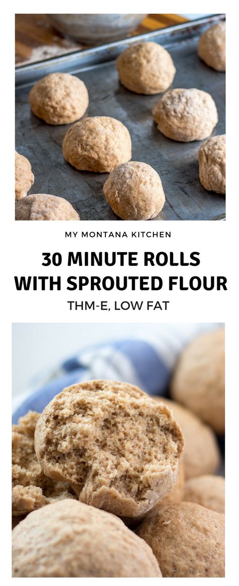 My Montana Kitchen Thm Recipes, Sprouted Flour Recipes, Thm Sourdough Recipes, Healthy Dinner Rolls, Wednesday Recipes, 30 Minute Rolls, Thm Bread, Trim Healthy Mama Diet, Montana Kitchen