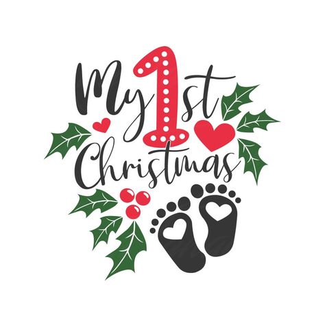 My First Christmas Svg, First Christmas Svg, My 1st Christmas, Cricut Christmas Ideas, Idee Cricut, Projets Cricut, Christmas Embroidery Designs, Cricut Projects Beginner, My First Christmas